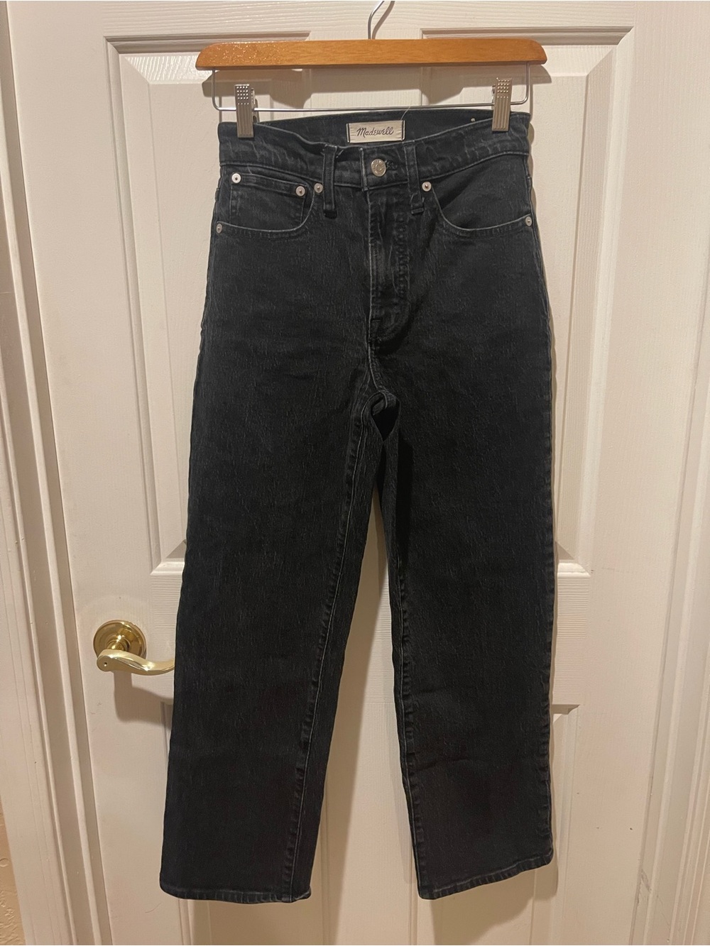 Madewell | The Perfect Vintage Wide-Leg Jeans | Black Wash | Size 24P